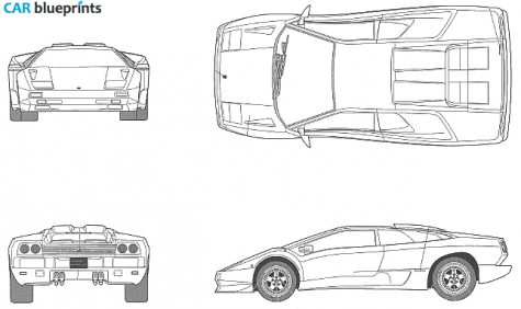 1995 Lamborghini Diablo SV Coupe blueprint